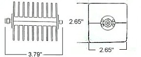 25 Watt Fixed Attenuator - SMA Line Drawing