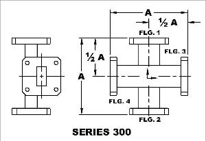 Series 300 Crossguide Directional Coupler for Ka-Band - Diagram