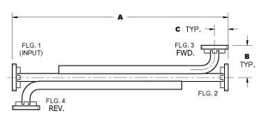 Series 304 Waveguide Broadwall Directional Coupler - Diagram