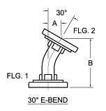 30 degree E Bend For Rectangular Waveguide - Diagram