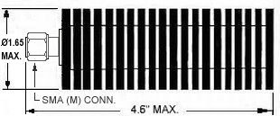 50 Watt Coax SMA Terminator - Diagram