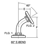 60 degree E Bend For Rectangular Waveguide - Diagram