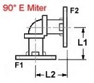 90 degree E Miter For Rectangular Waveguide - Diagram