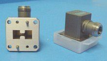 Double Ridge Waveguide To Coaxial Right Angle Adapters