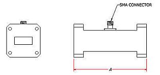 Rectangular Waveguide Power Sampler - SMA Female - Diagram