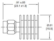 5 Watt Coax SMA Terminator - Diagram