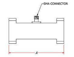 Double Ridge Waveguide Power Sampler - SMA - Diagram
