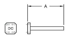 Double Ridge Waveguide Termination - Low / Medium Power - Series 720/740 - Diagram