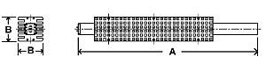 Double Ridge Waveguide Very High Power Termination - Series 760/780 - Diagram