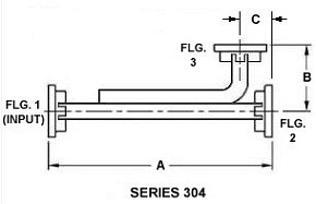 3-Port Broadwall Multi-Hole Coupler - Series 304 - Diagram